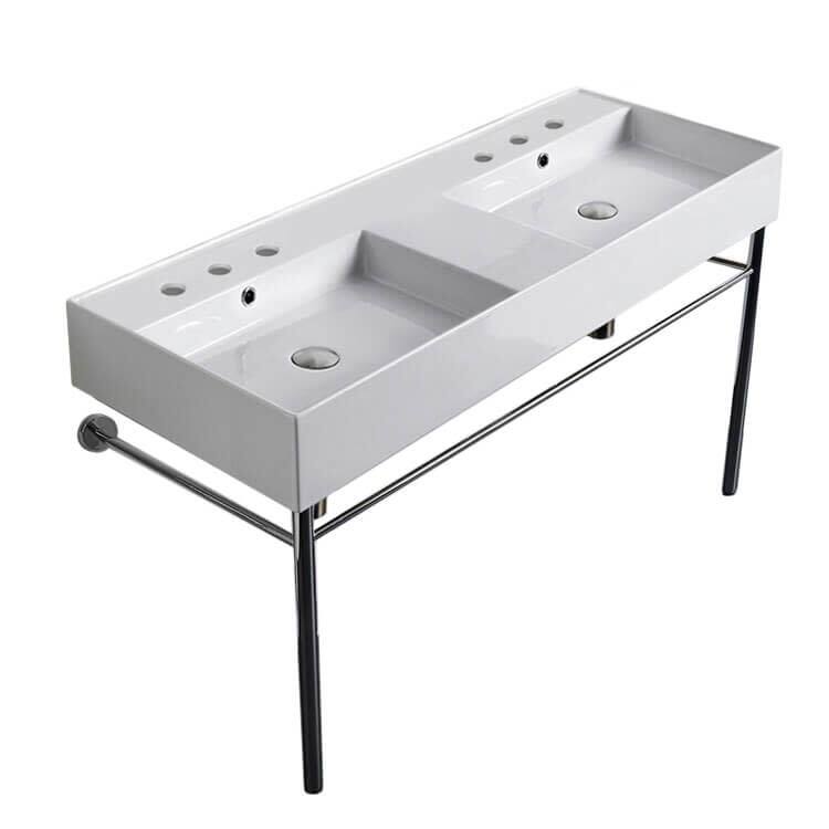 Nameeks Scarabeo 5143-CON-SixHole Teorema 2.0 47-5/8" Rectangular - White