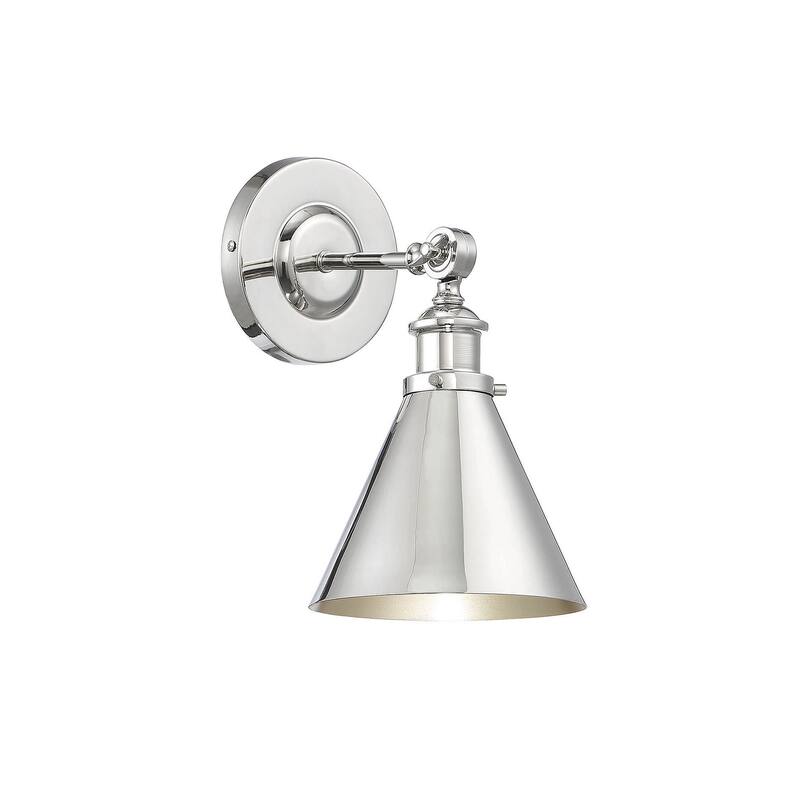 Savoy House Glenn Single Light 12" Tall Wall Sconce with a Metal Shade - Polished Nickel