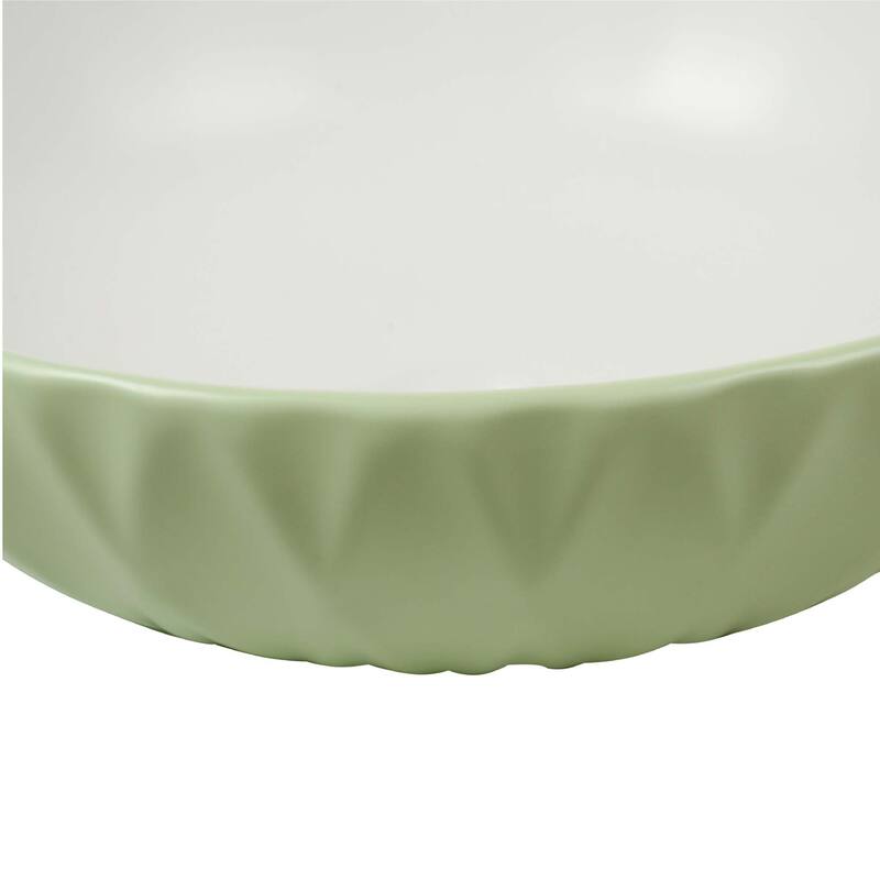 16 inch Round Ceramic Vessel Bathroom Sink - Modern Textured Bowl Design - 16" Round