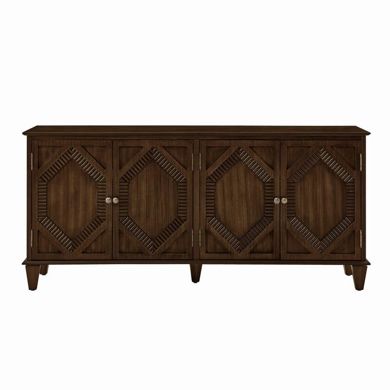 Mid Century Modern Sideboard Buffet Cabinet with Solid Wood Legs for Storage and Display