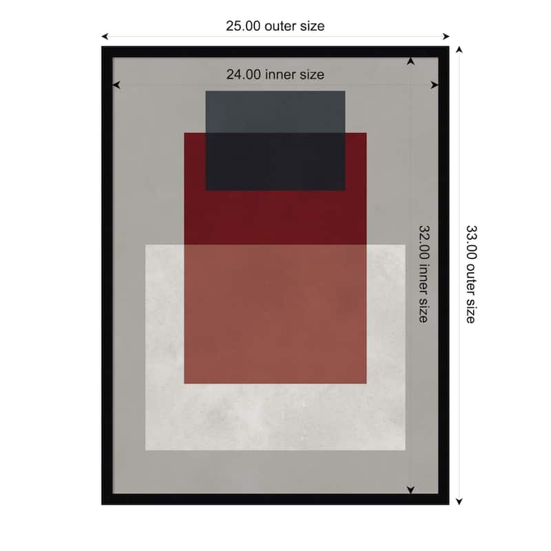 Amanti Art Framed Fabric Pinboard Overlapping geometry 8 by Vitor Costa Printed Bulletin Board - Board Size 24 x 32