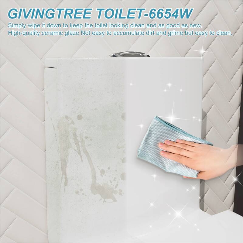 1-Piece 12 in. Rough In 1.0 / 1.28 GPF Dual Flush High Efficiency Elongated Toilet in Gloss White