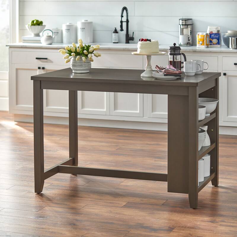 Lifestorey Tobias Storage Counter Height Storage Table - Grey