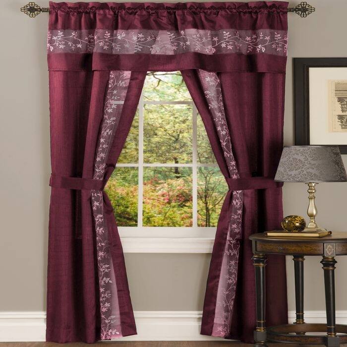 Achim Fairfield 5-piece Window Curtain Set - Burgundy - 63 Inches