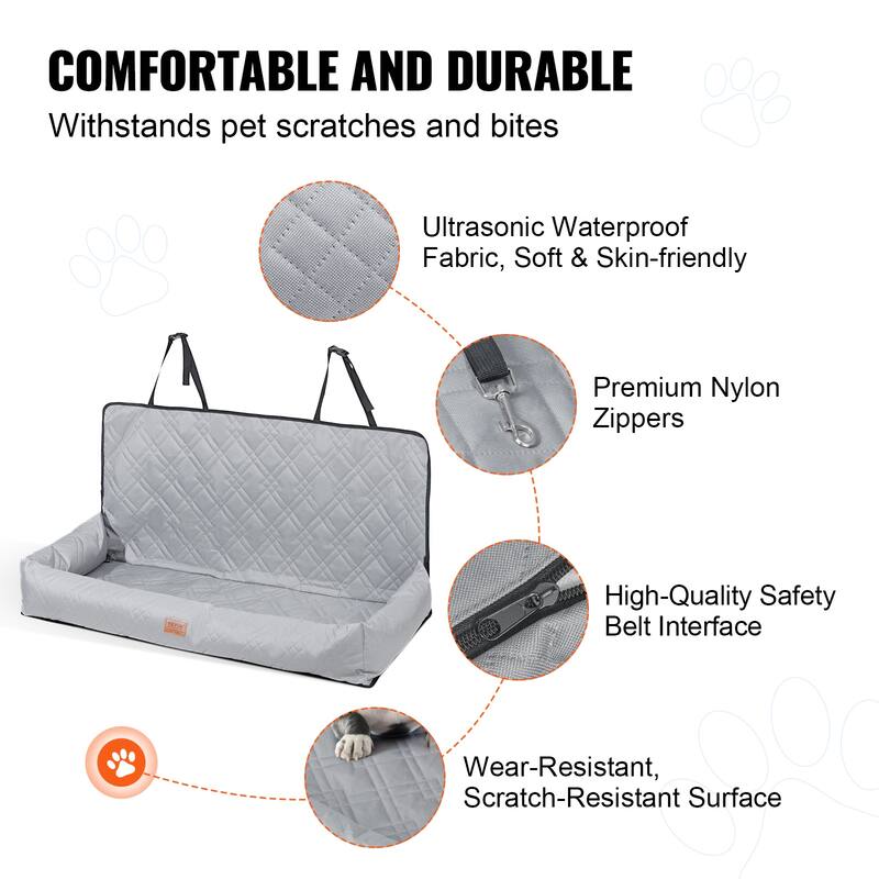 Dog Car Seat, Waterproof Dog Booster Seat for Car, Pet Car Seat with Clip-On Safety Leash, PP Cotton Filling