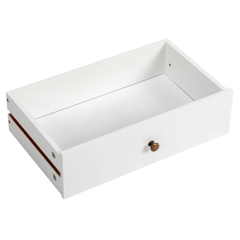 Freestanding White MDF Bathroom Storage Cabinet with Drawer and 2 Adjustable Shelves for Small Essential