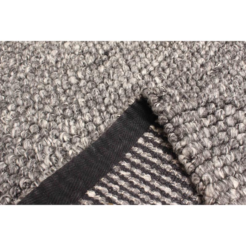 ECARPETGALLERY Braid weave Sienna Dark Grey Wool Rug - 5'3 x 7'5