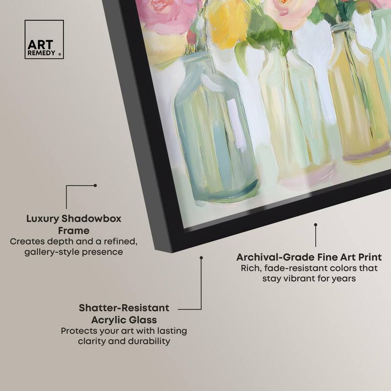 Bottled Blooms Shadowbox by Art Remedy