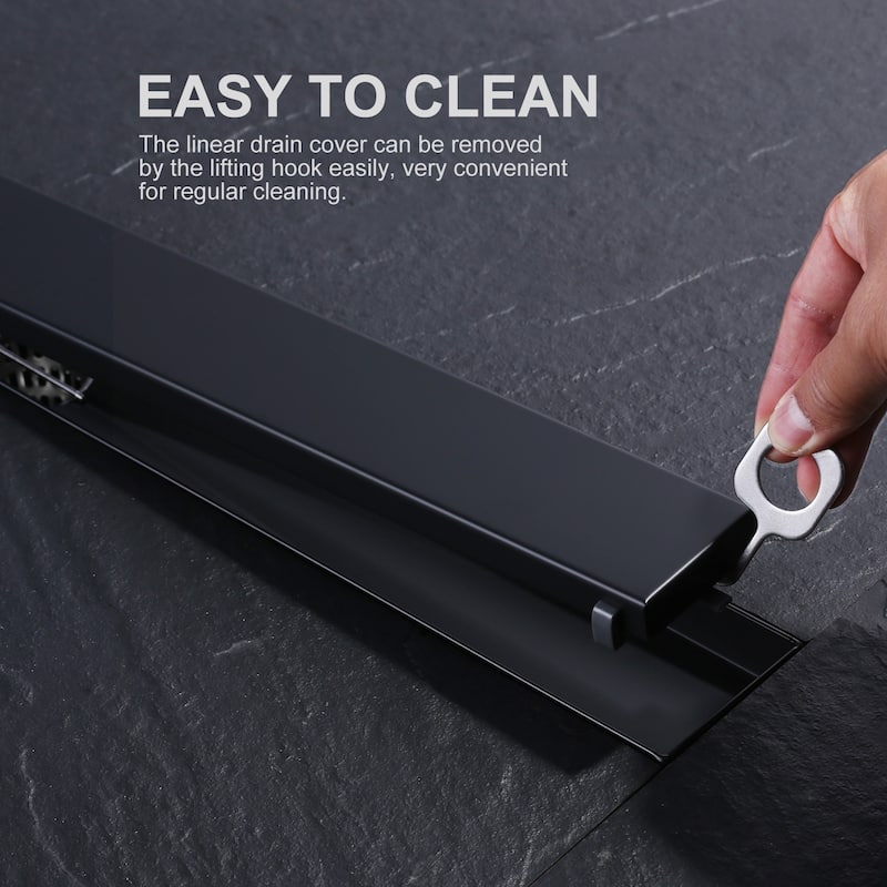 WOWOW Modern Stainless Steel Drain Trough with Removable Cover Plate