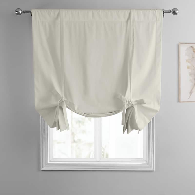 Exclusive Fabrics Solid Blackout Cotton Tie-Up Window Shade (1 Panel)