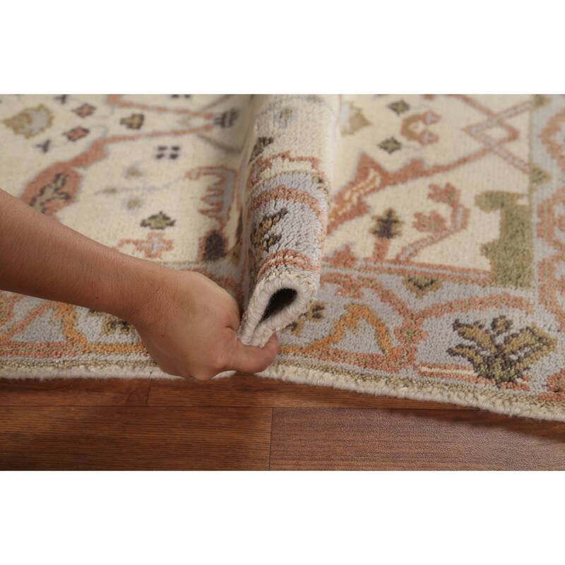 Oushak Indian Runner Rug Hand-Knotted Wool Carpet - 2'7"x 7'9"