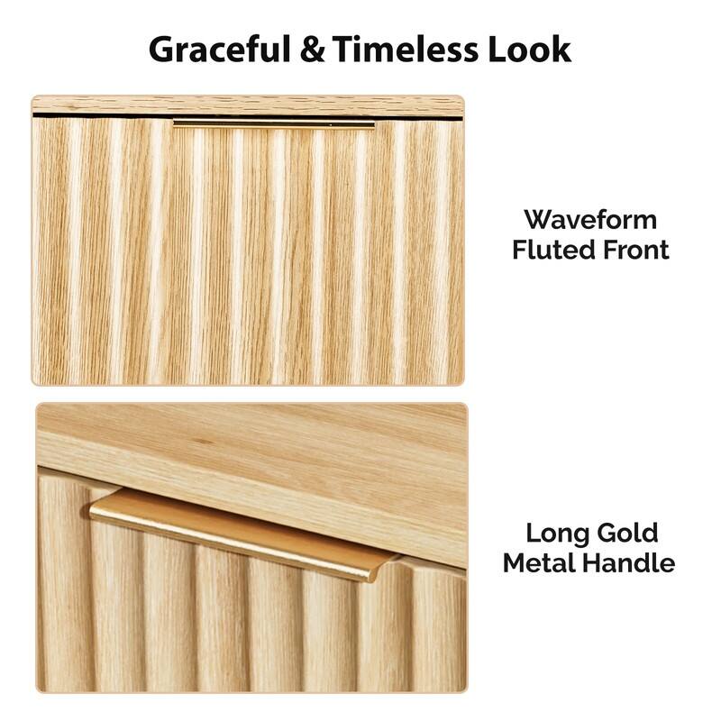 18.9"W Nightstand, Particleboard & MDF, Melamine & Vacuum Forming, 1 Drawer, High Leg