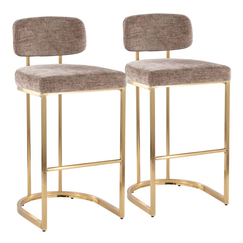 Silver Orchid Gregor Mid-Back 30" Fixed-Height Bar Stool (Set of 2)