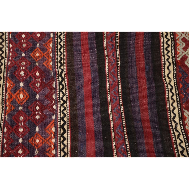 Hand Woven Oriental 100% Wool Carpet Southwestern Tribal Multi-Colored Kilim Area Rug - 8' 6'' X 4' 11''