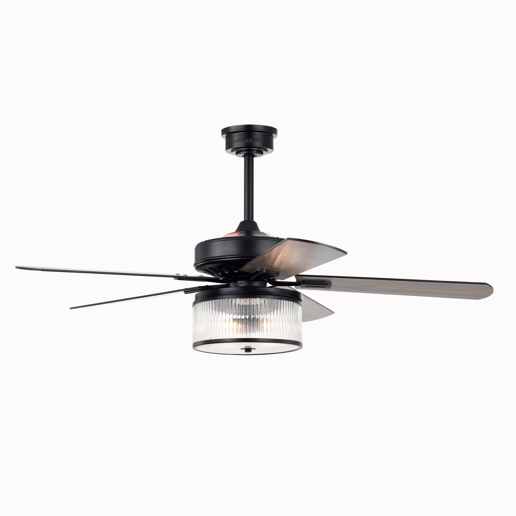 Elvira 52 Inch Chrome Polished and Matte Black Finish Ceiling Fan with Remote