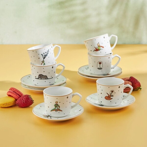 Karaca The Little Prince Tea Coffee Cup and Saucer Set for 6 - Bed