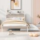 preview thumbnail 2 of 42, Slat Support Bed Frame Metal Platform Bed with Trundle