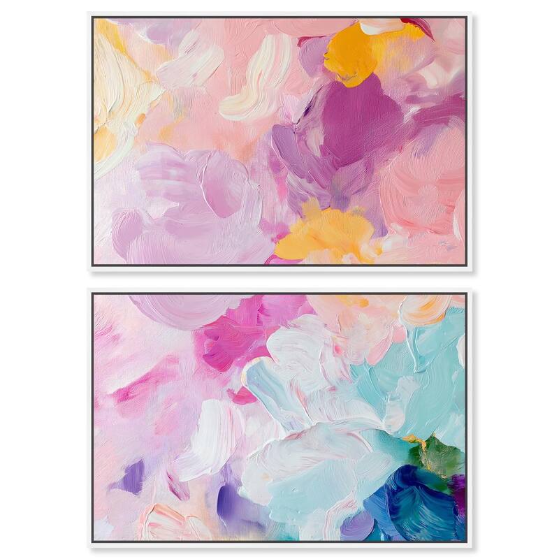 Misty Layers Canvas Set of 2 by Art Remedy - 54" x 36" - White