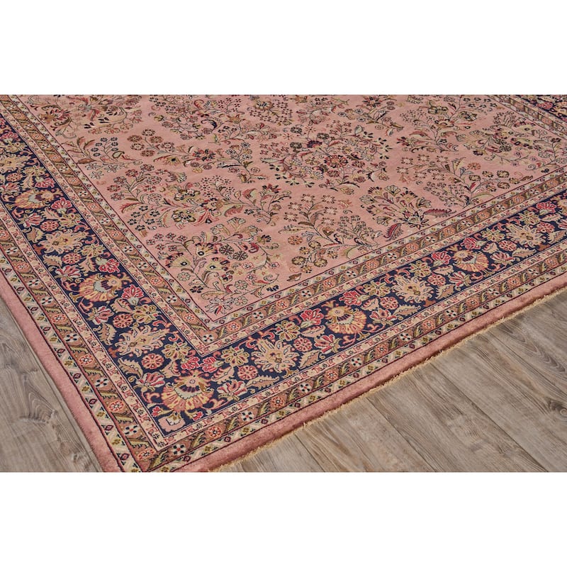 EXQUISITE RUGS ONE-OF-A-KIND Antique Weave Sarouk Hand Knotted Rose Rug - 8'5"x11'5"