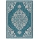 preview thumbnail 3 of 2, SAFAVIEH Courtyard Obdulia Casual Rug 5'1" x 7'6" - Turquoise/Light Grey - Rectangle