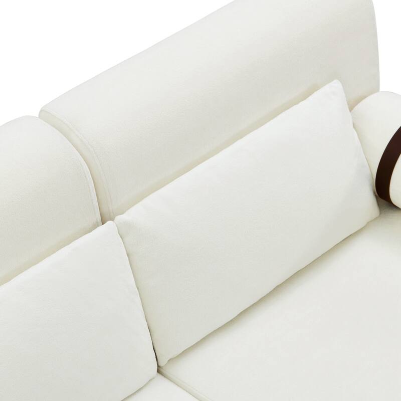 Modern Loveseat Sofa 59" Sofa Couch 2-Seater Sofa with Flexible USB Ports , Unique Cylindrical Armrests for Living Room