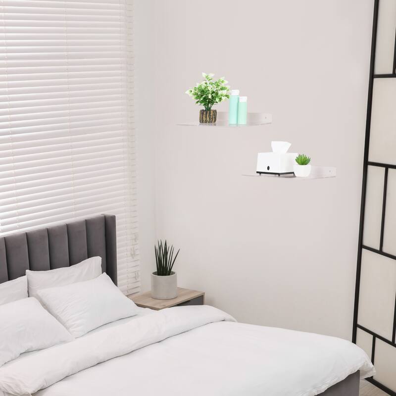 Clear Acrylic Shelves for Bathroom Bedroom Living Room and Kitchen Room Wall Display Shelf, for Wall Clear