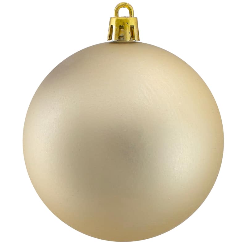32ct Champagne Gold Shatterproof Matte Christmas Ball Ornaments 3.25"
