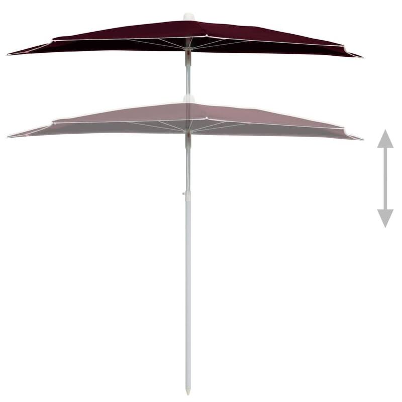 70.9"x35.4" Garden Half Parasol with Pole 8 Colors