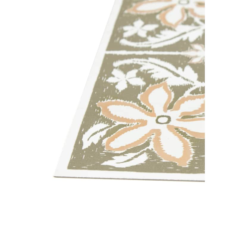 FloorPops Lillium Green Peel and Stick Floor Tiles