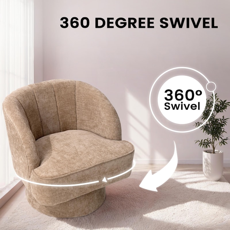 Upholstered Swivel Accent Chair Armchair, Barrel Chair, Club Chair
