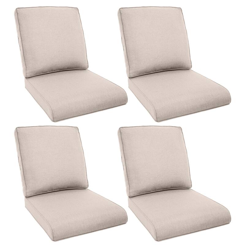 Pocassy 22x25x4" Outdoor Cushion for Swivel Chairs Sofa Set - Beige Cushion - 4 Set Seat & Back Cushion