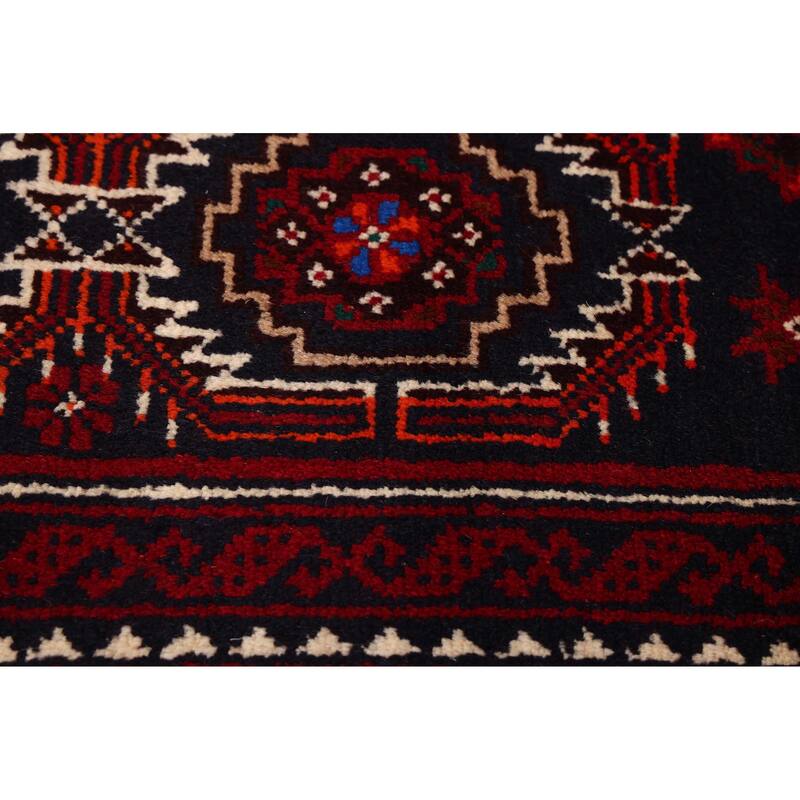 ECARPETGALLERY Hand-knotted Teimani Dark Navy Wool Rug - 3'4 x 6'0