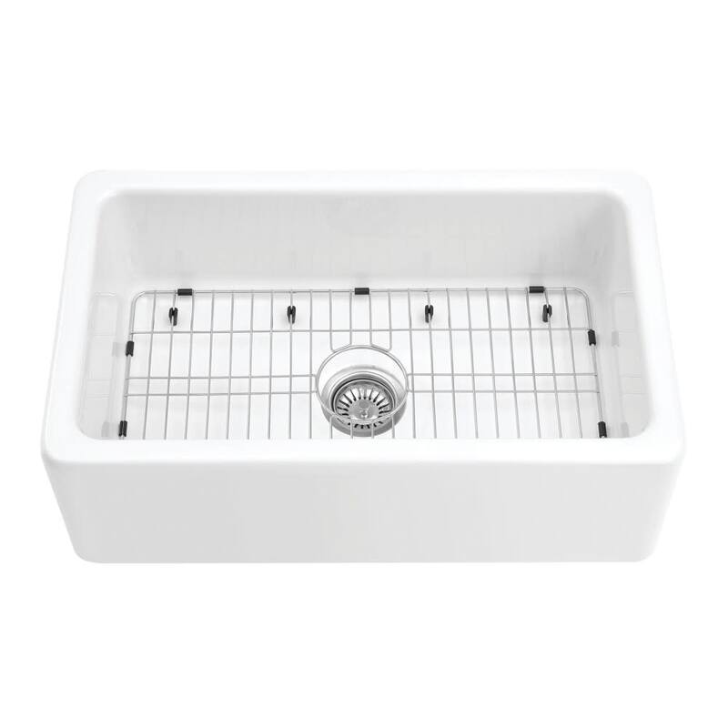 Kingston Brass KGPF311910YBC Traditional 29-3/4" Farmhouse Single - Glossy White