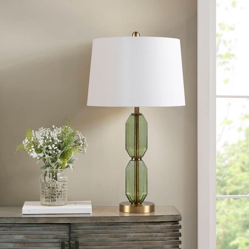 Green Glass Table Lamp Green See below - Green