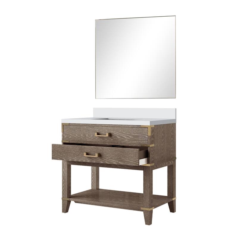 Norwalk Bath Vanity with Quartz Top, Sink and Mirror