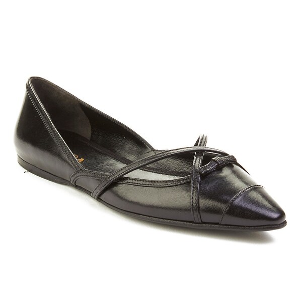 prada black flat shoes