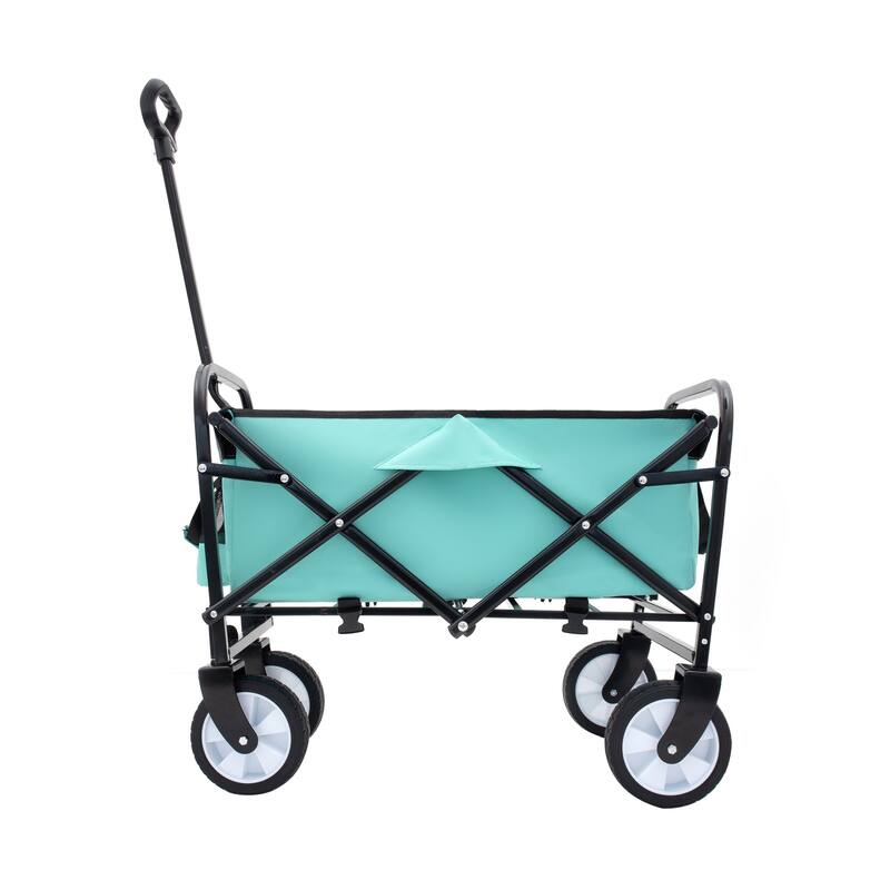 Foldable Wagon with Straps, Beach & Utility Cart, 225lb Capacity - Green