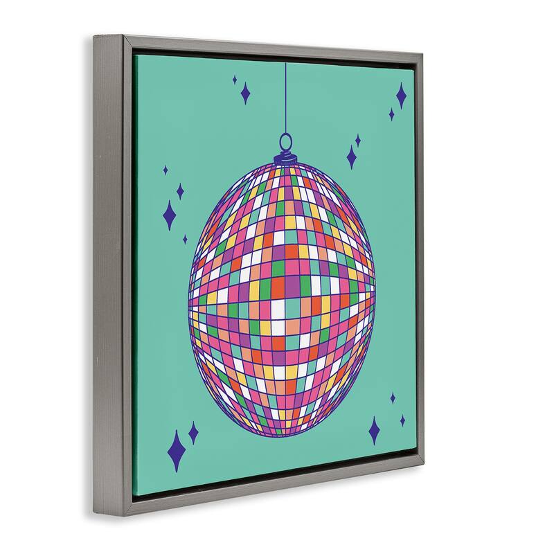 Stupell Geometric Modern Disco Ball Framed Floater Canvas Wall Art Design By Sazerelli Designs