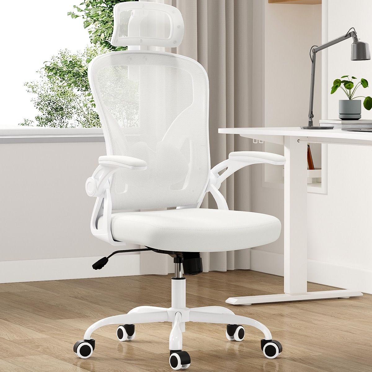 Ergonomic Office Chair, Office Desk Chair with Headrest, High Back Computer Chair with Armrests and Adjustable Lumbar Support