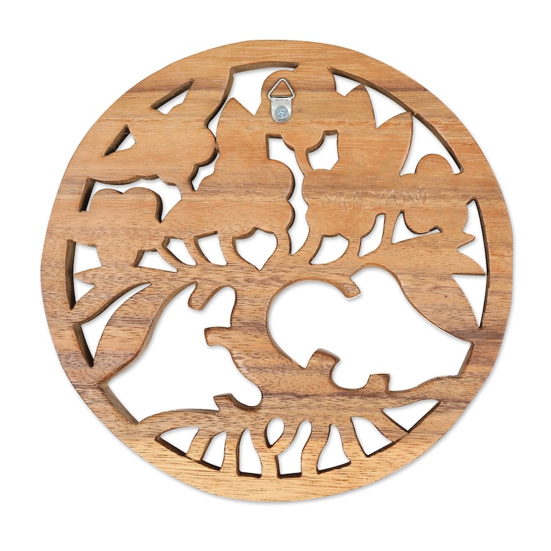 Novica Handmade Frangipani Spring Wood Relief Panel
