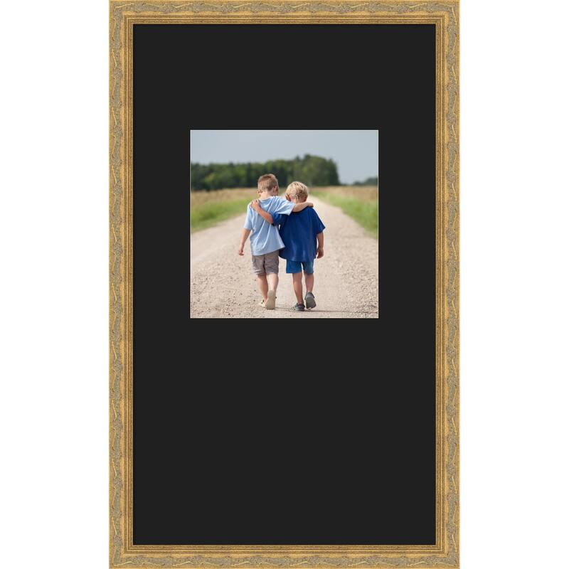 Mila Picture Frame, Photo Frame - 13x22 Matted Black 8x8 - Mila Dark Gold