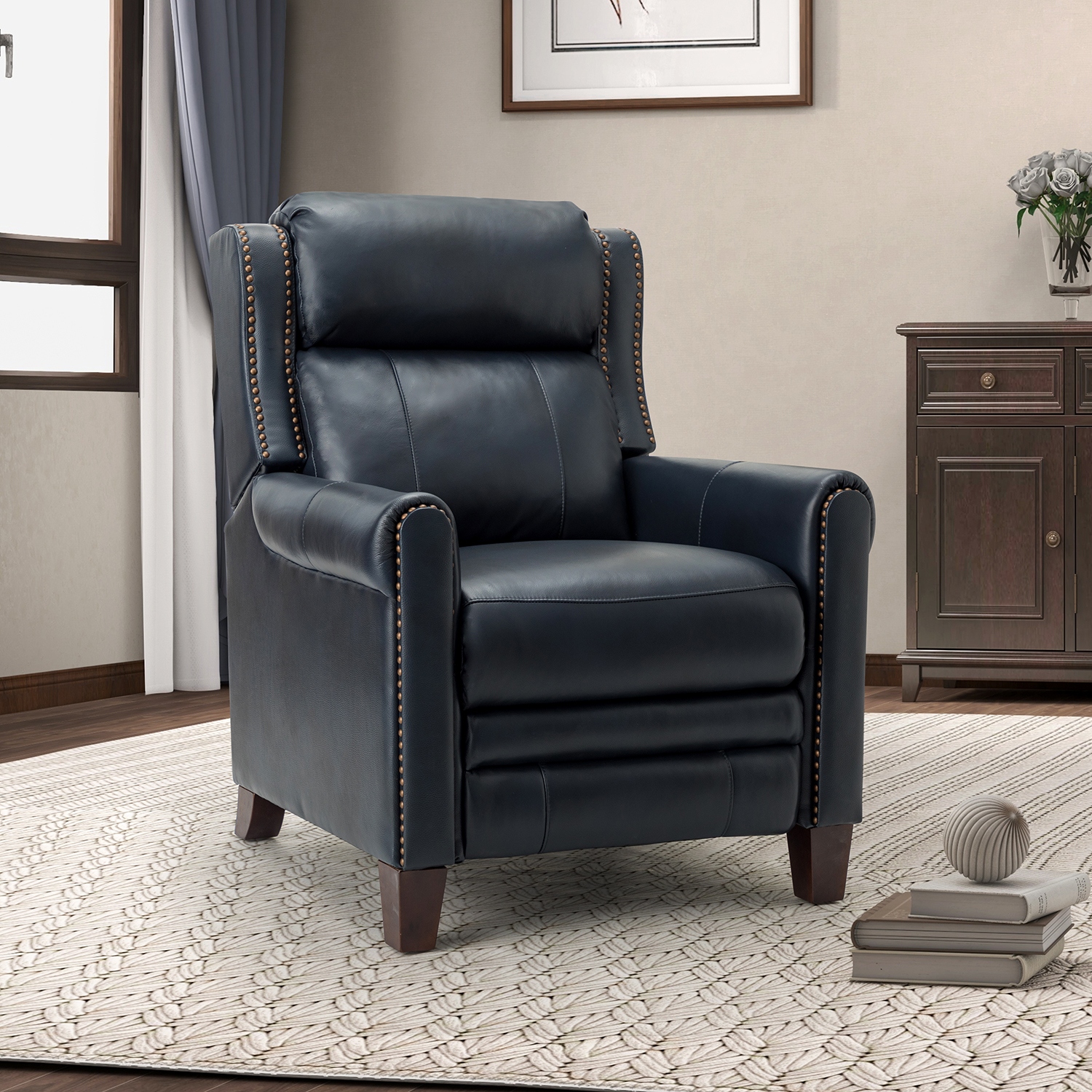 Genuine leather manual best sale recliner