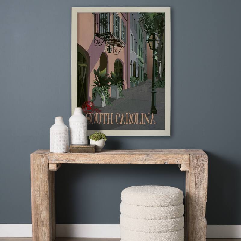 South Carolina Go USA by Mercana Studio a Hand Embellished Framed Art Print Series