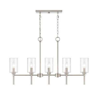 Millennium Lighting Chastine 5 Light Chandelier with Clear Rippled Glass Shades