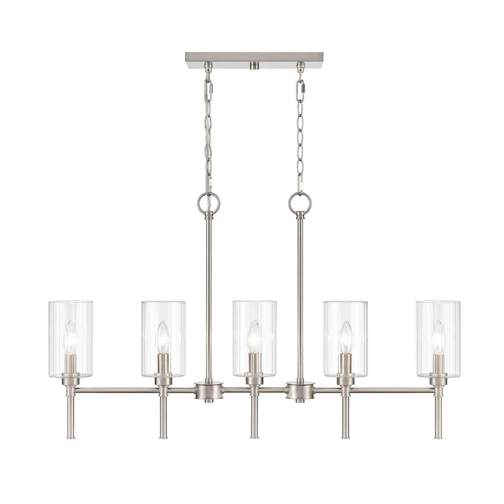Millennium Lighting Chastine 5 Light Chandelier with Clear Rippled Glass Shades