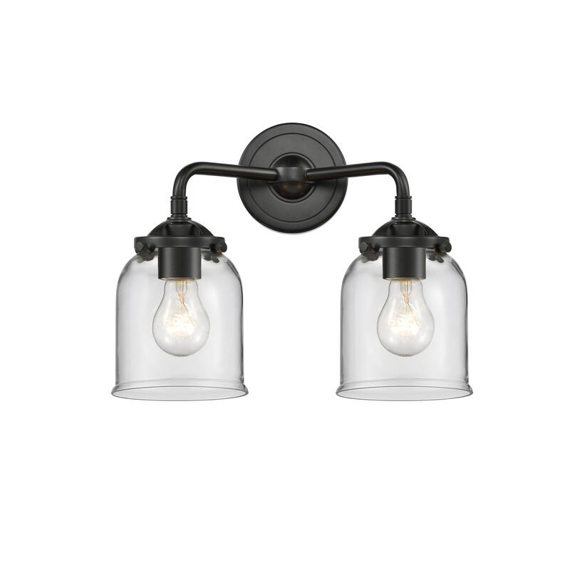 Innovations Lighting Small Bell 2 Light 13" Wide Bathroom Vanity Light - Oil Rubbed Bronze / Clear