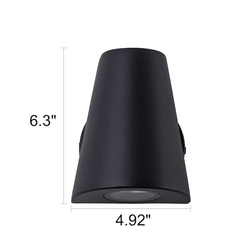 2-Light Outdoor Integrated LED Wall Sconce - H4.92" x W6.3"