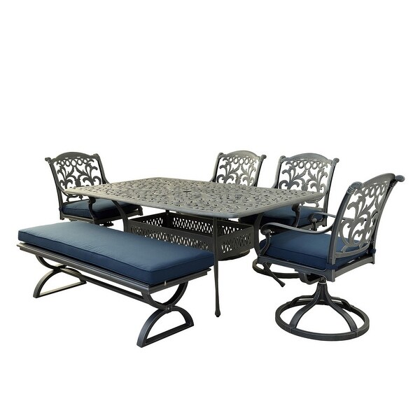 Marina Melbourne 6 Piece Outdoor Aluminum Dining Set with Cushions. Opens flyout.