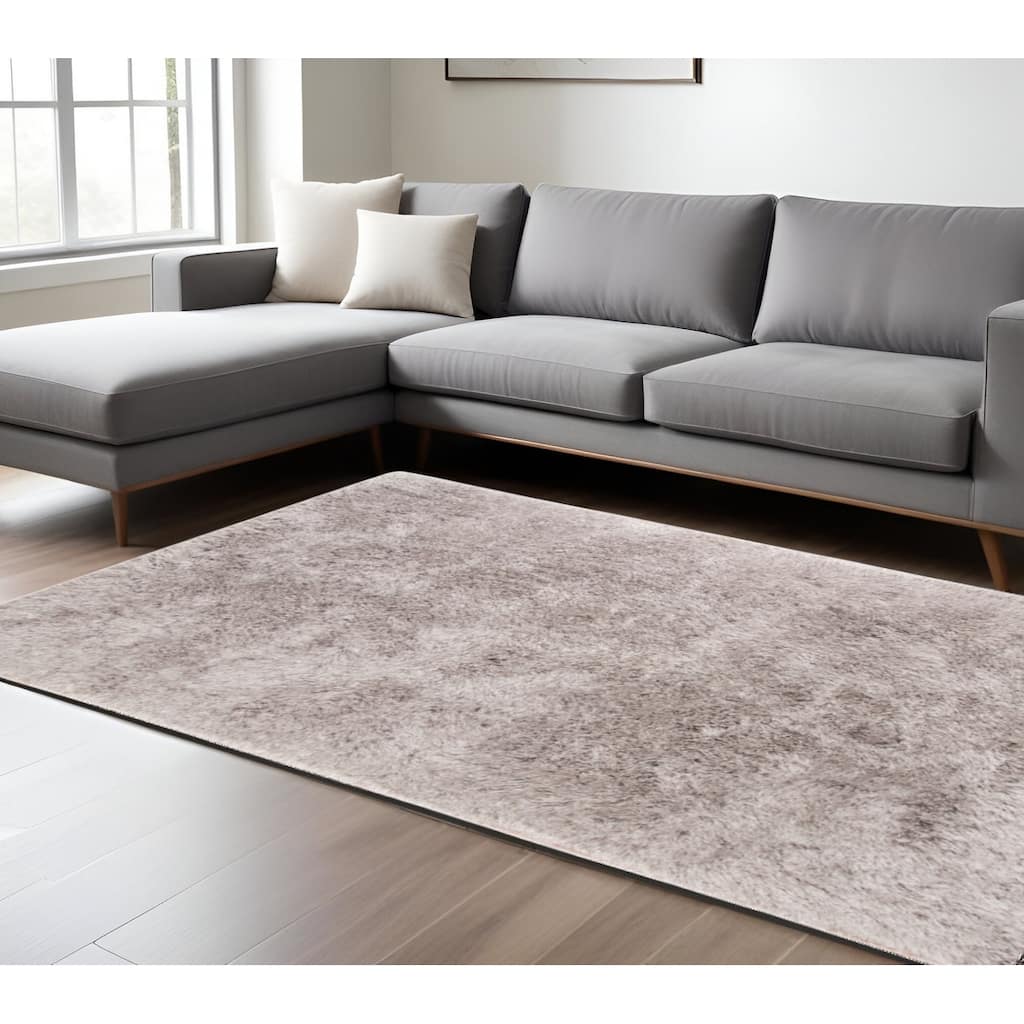 HomeRoots Solid Color Transitional Rectangle Area Rug - 162.00 in. x 108.00 in. x 2.95 in.