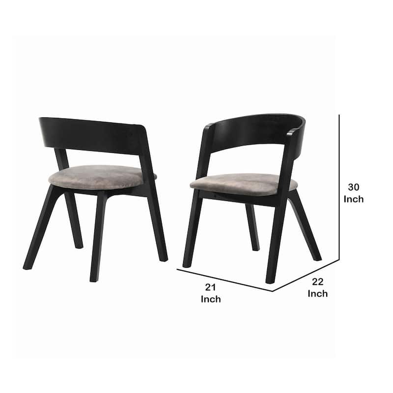 Black/Brown Faux Leather Upholstered Wood Frame Dining Chair, Set of 2, Sturdy Dining Chair for Dining Rooms - 20.5